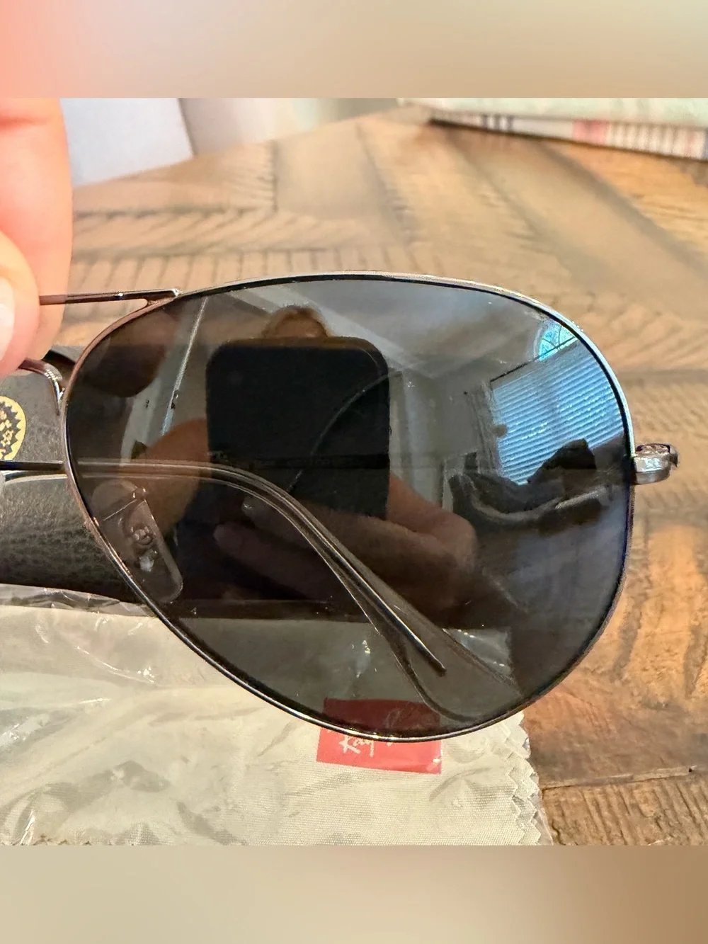 Ray-Ban Men’s Aviator Polarized Sunglasses in polished gunmetal frame RB3689